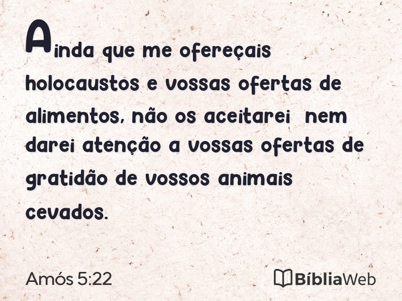 Amós 5:22 em imagem para compartilhar