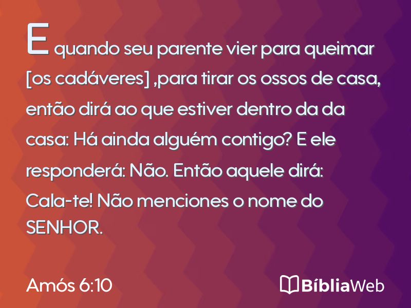 Amós 6:10 em imagem para compartilhar
