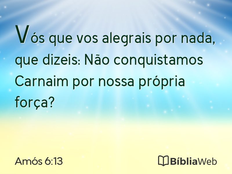 Amós 6:13 em imagem para compartilhar