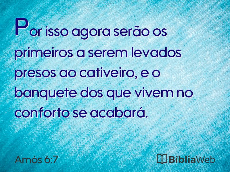 Amós 6:7 em imagem para compartilhar