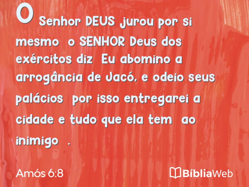 Amós 6:8 em imagem para compartilhar