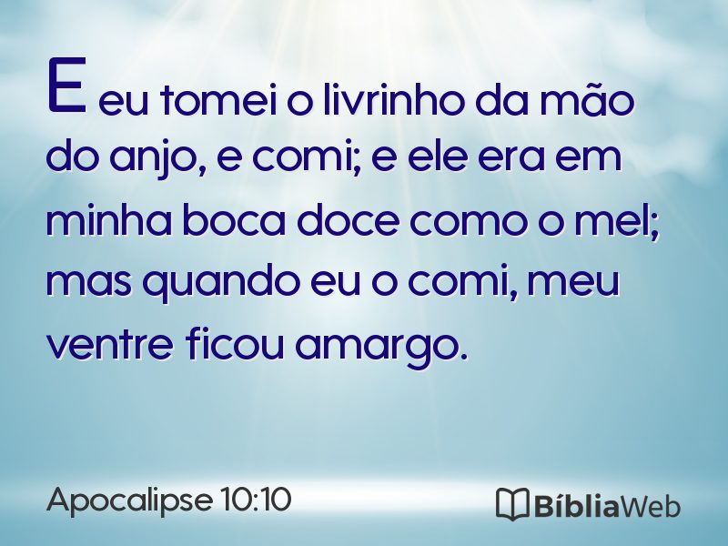 Apocalipse 10:10 em imagem para compartilhar