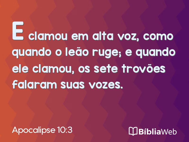 Apocalipse 10:3 em imagem para compartilhar