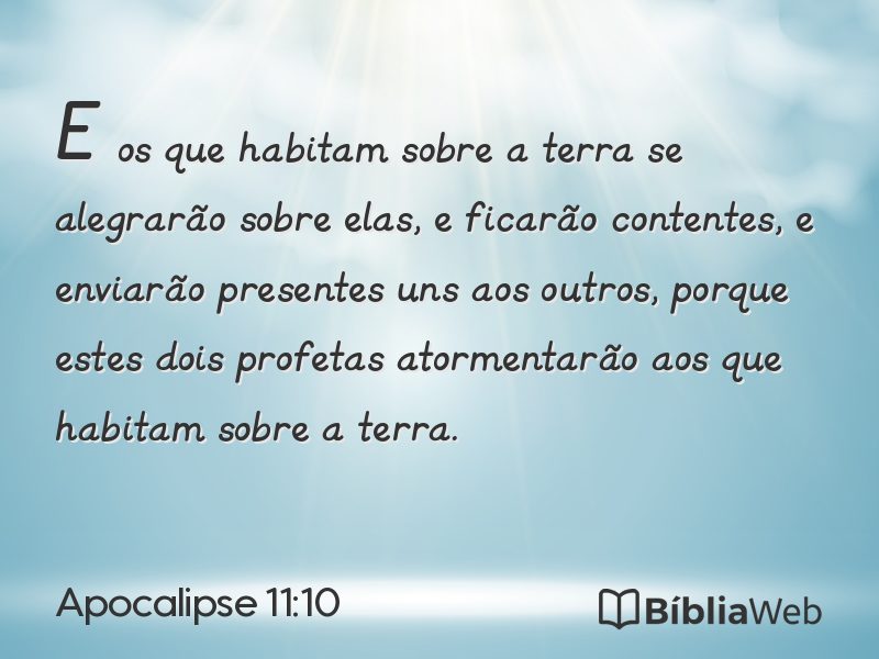 Apocalipse 11:10 em imagem para compartilhar