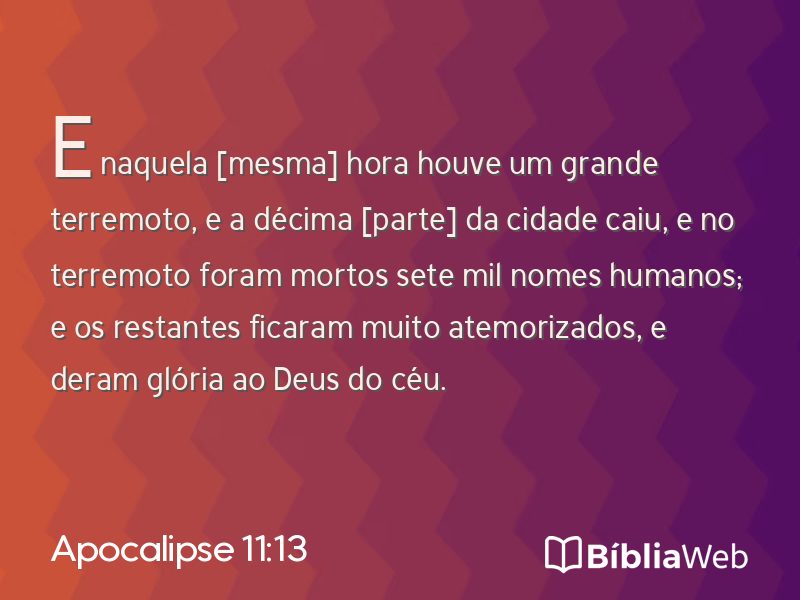 Apocalipse 11:13 em imagem para compartilhar