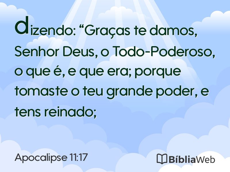 Apocalipse 11:17 em imagem para compartilhar