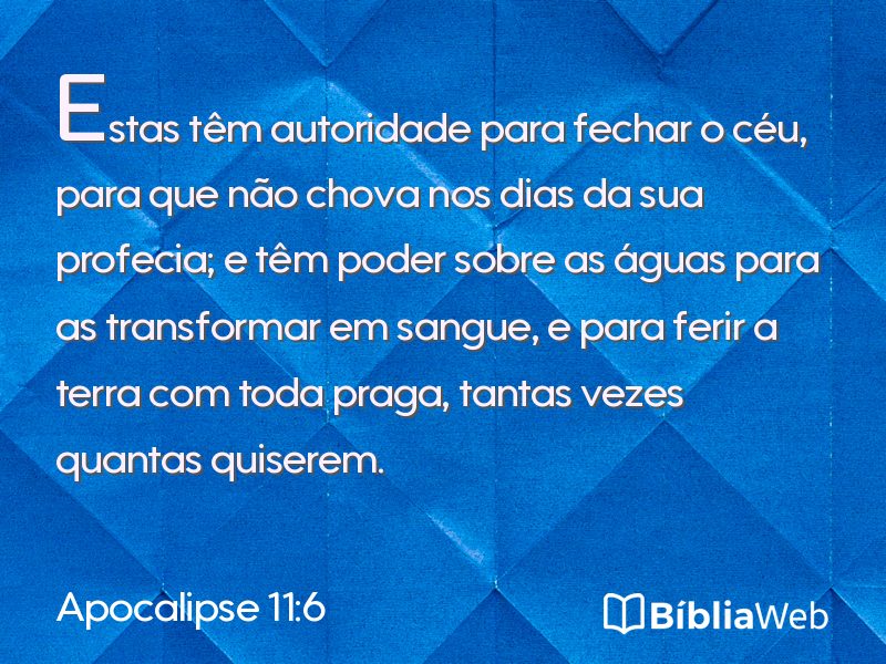 Apocalipse 11:6 em imagem para compartilhar