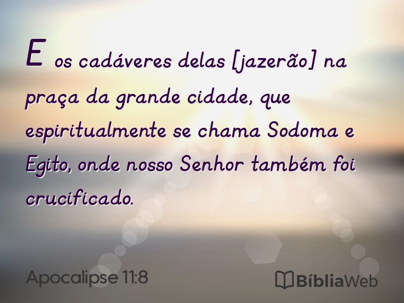 Apocalipse 11:8 em imagem para compartilhar