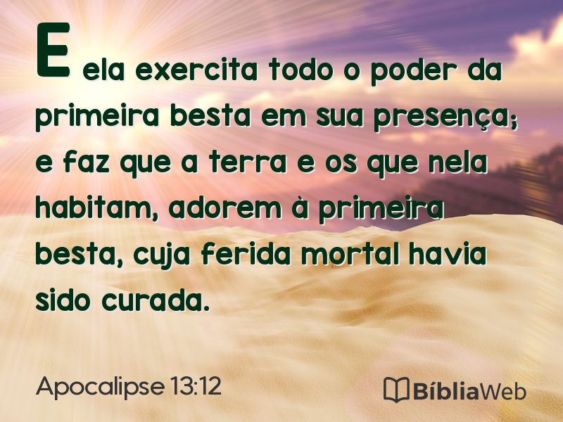 Apocalipse 13:12 em imagem para compartilhar