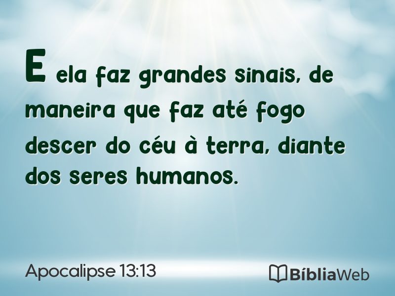 Apocalipse 13:13 em imagem para compartilhar