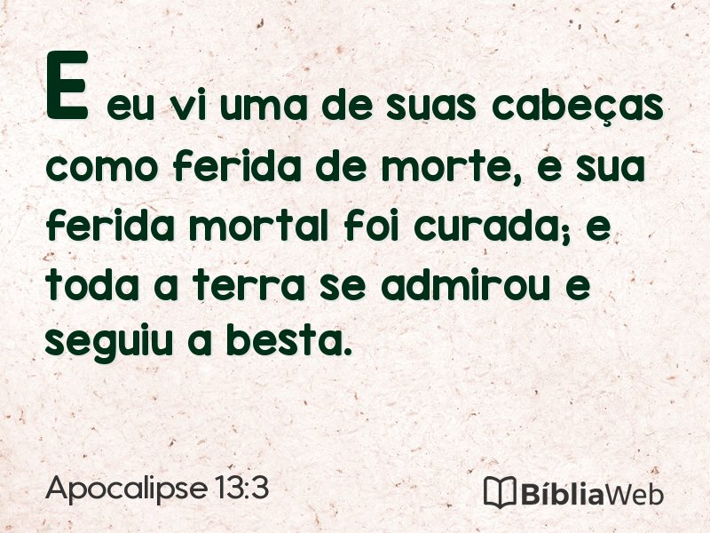 Apocalipse 13:3 em imagem para compartilhar