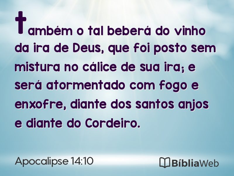 Apocalipse 14:10 em imagem para compartilhar
