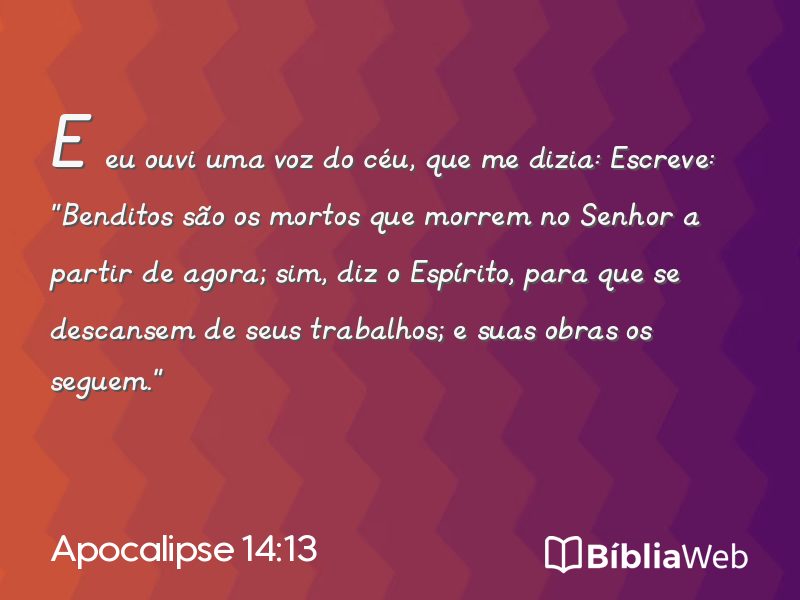Apocalipse 14:13 em imagem para compartilhar