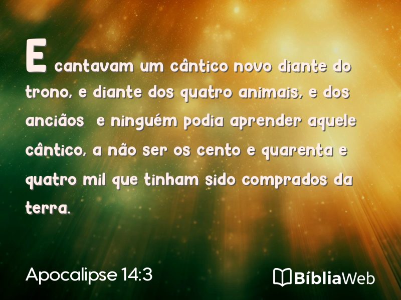 Apocalipse 14:3 em imagem para compartilhar