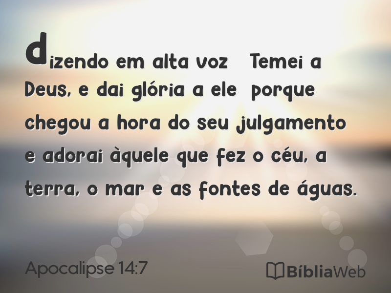 Apocalipse 14:7 em imagem para compartilhar