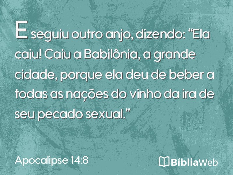Apocalipse 14:8 em imagem para compartilhar