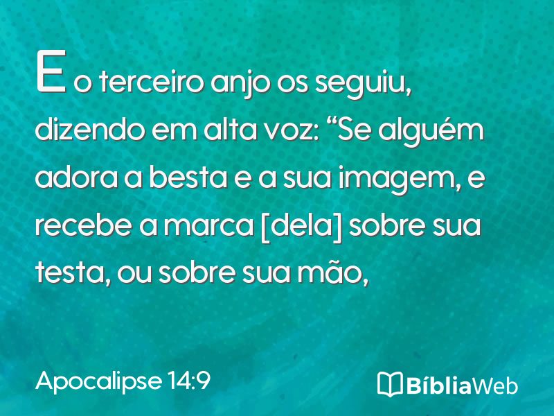 Apocalipse 14:9 em imagem para compartilhar