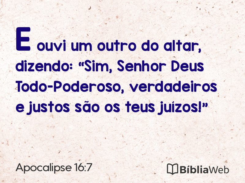 Apocalipse 16:7 em imagem para compartilhar