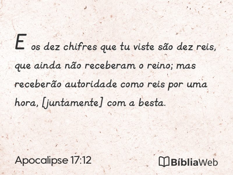 Apocalipse 17:12 em imagem para compartilhar