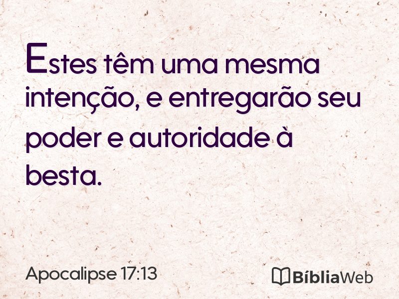 Apocalipse 17:13 em imagem para compartilhar