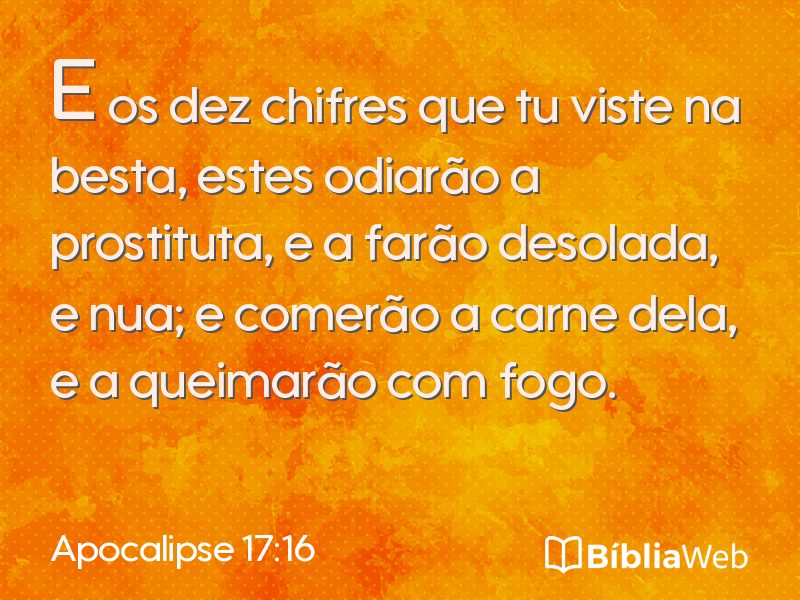 Apocalipse 17:16 em imagem para compartilhar