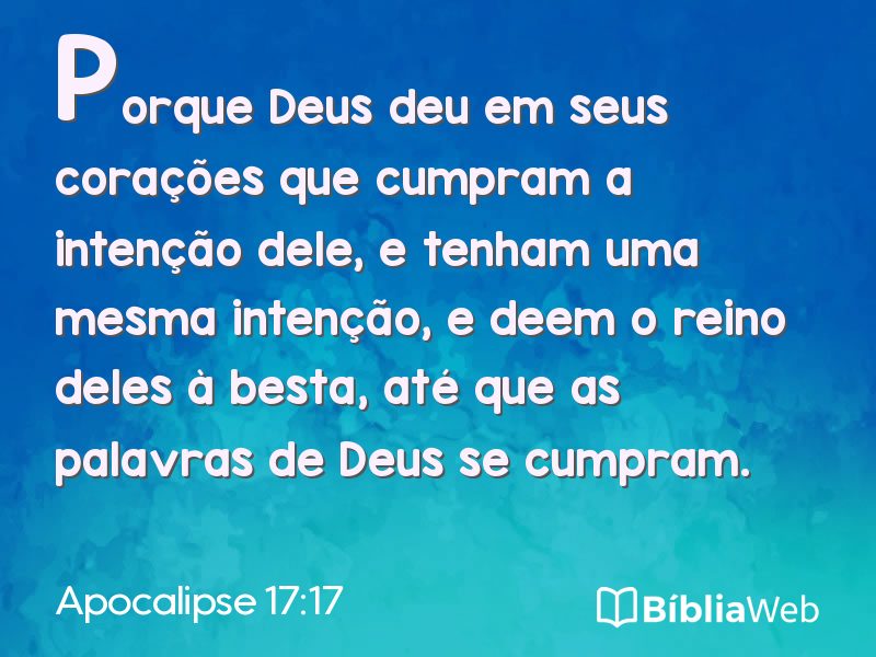 Apocalipse 17:17 em imagem para compartilhar