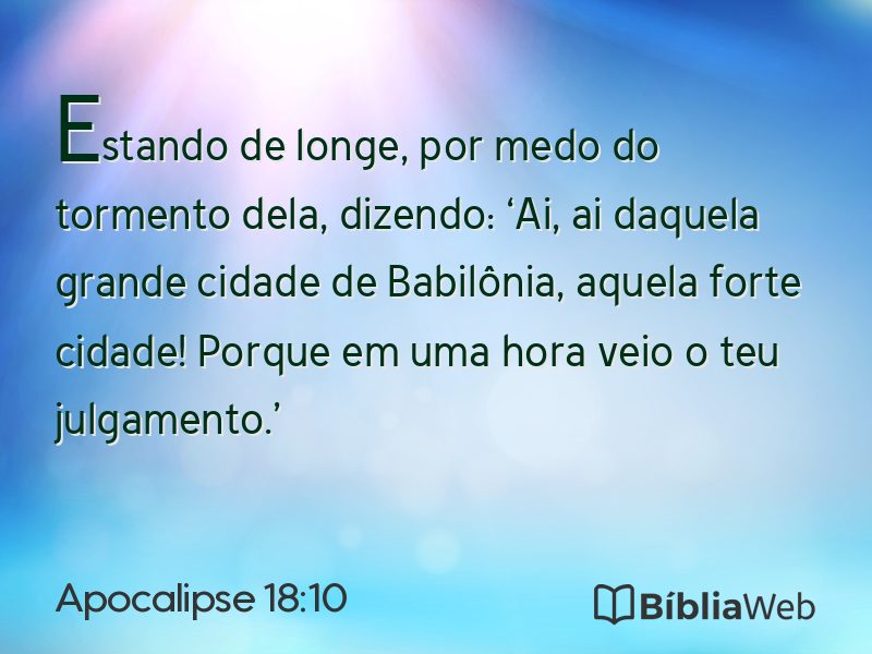 Apocalipse 18:10 em imagem para compartilhar