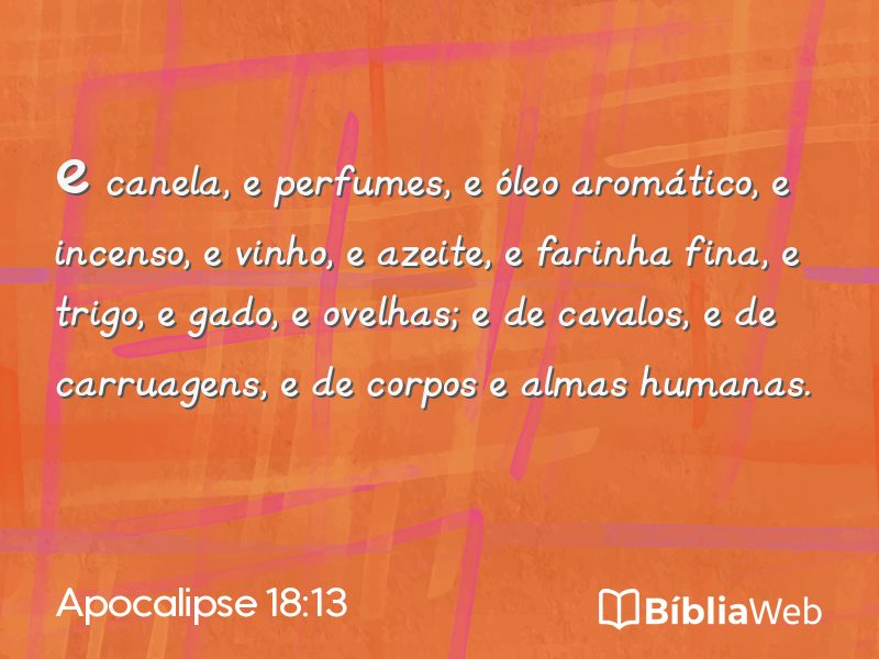 Apocalipse 18:13 em imagem para compartilhar