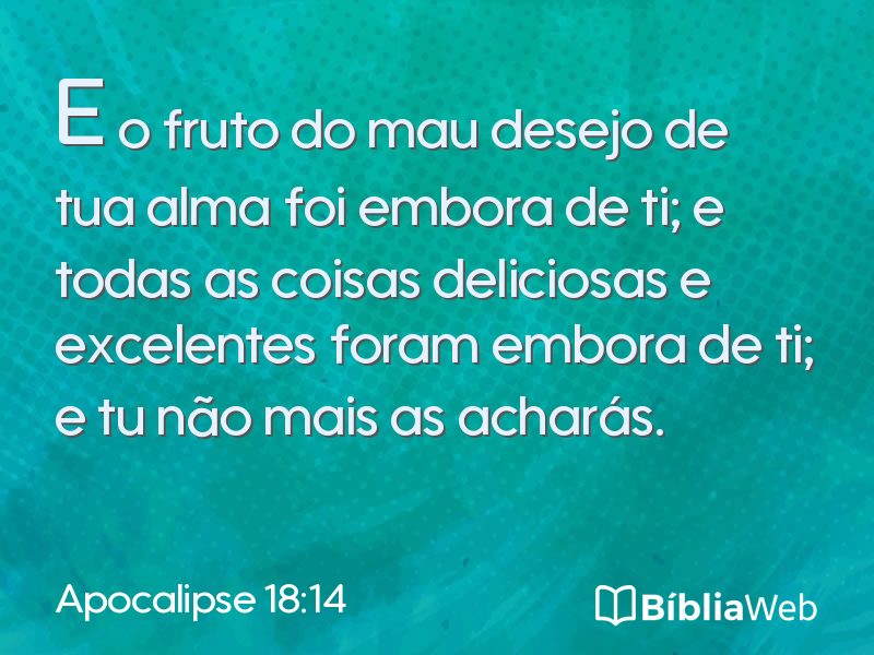 Apocalipse 18:14 em imagem para compartilhar