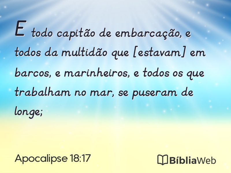Apocalipse 18:17 em imagem para compartilhar