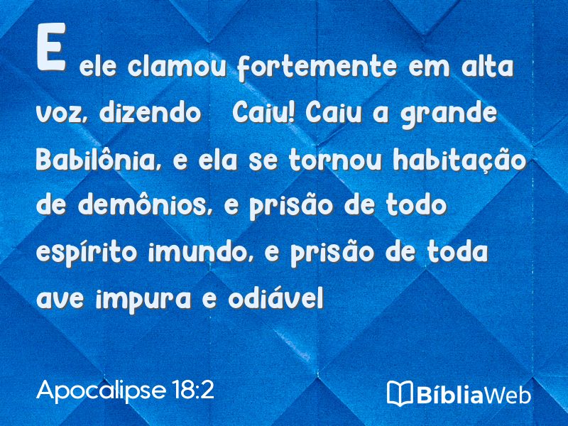 Apocalipse 18:2 em imagem para compartilhar