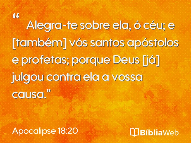 Apocalipse 18:20 em imagem para compartilhar