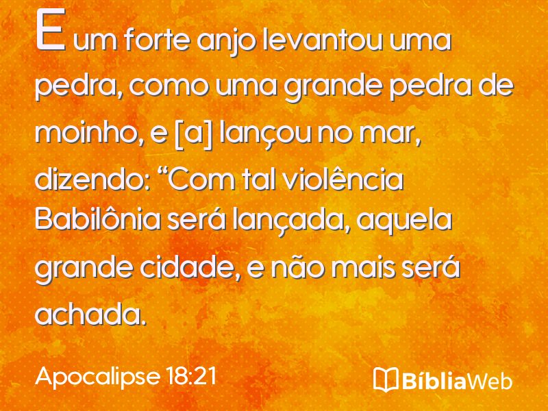 Apocalipse 18:21 em imagem para compartilhar