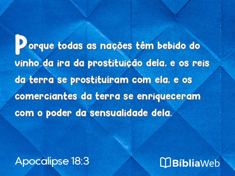 Apocalipse 18:3 em imagem para compartilhar
