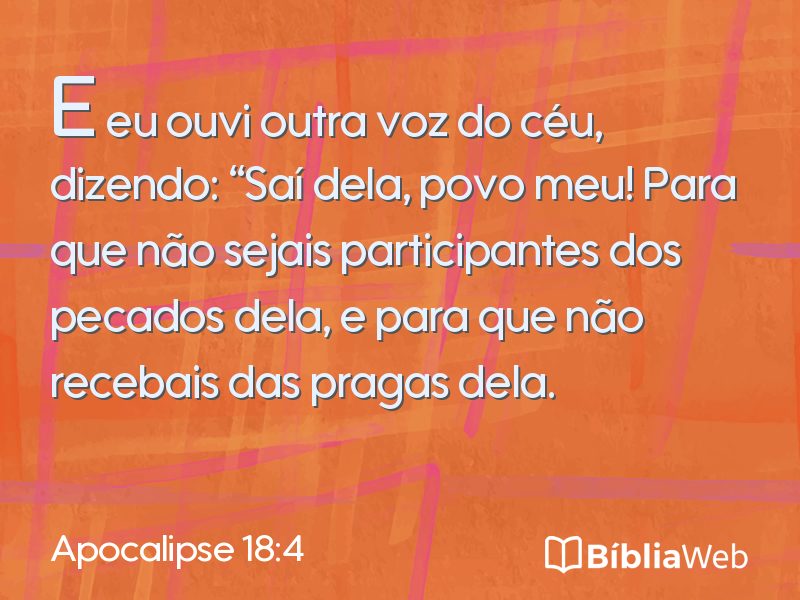 Apocalipse 18:4 em imagem para compartilhar