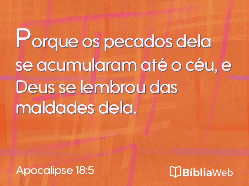 Apocalipse 18:5 em imagem para compartilhar