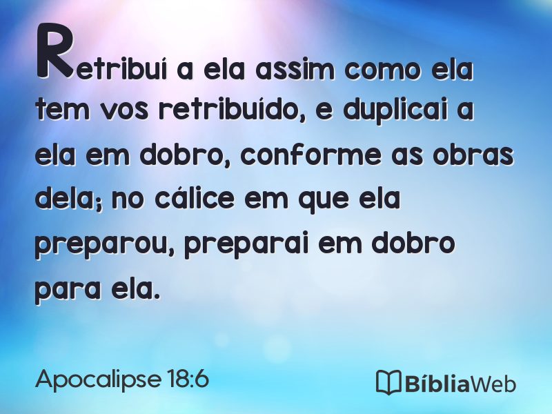 Apocalipse 18:6 em imagem para compartilhar