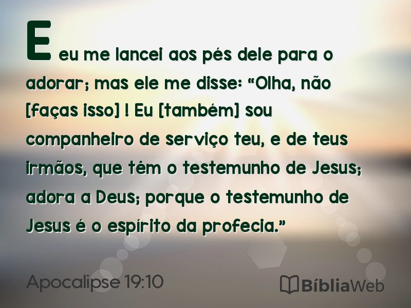 Apocalipse 19:10 em imagem para compartilhar