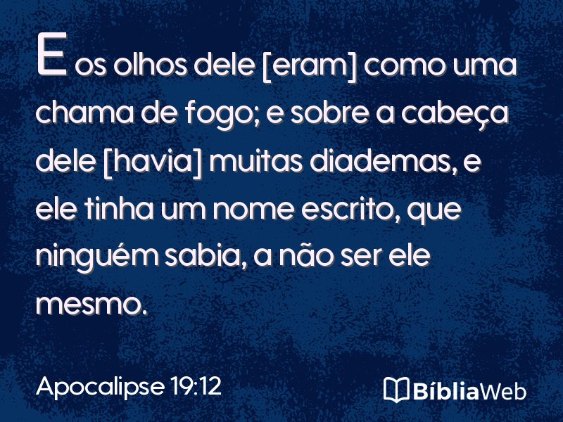 Apocalipse 19:12 em imagem para compartilhar