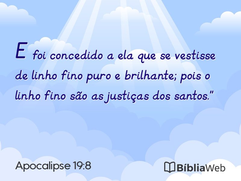 Apocalipse 19:8 em imagem para compartilhar