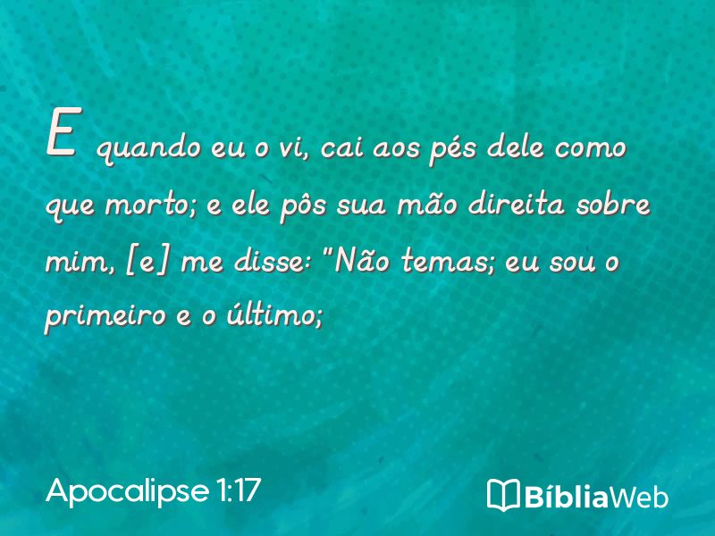Apocalipse 1:17 em imagem para compartilhar