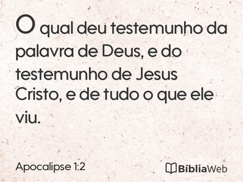 Apocalipse 1:2 em imagem para compartilhar
