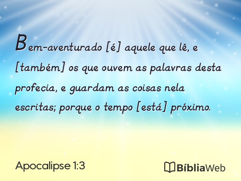 Apocalipse 1:3 em imagem para compartilhar