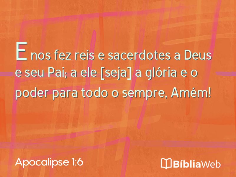 Apocalipse 1:6 em imagem para compartilhar