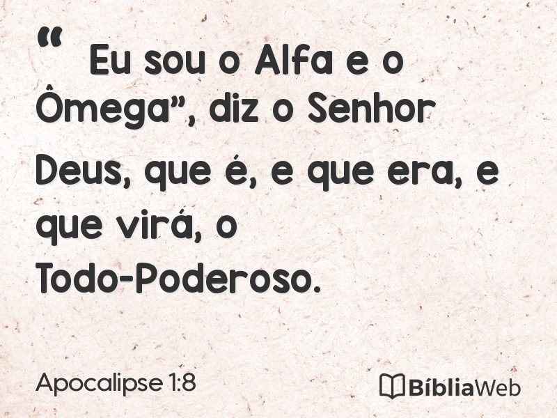 Apocalipse 1:8 em imagem para compartilhar