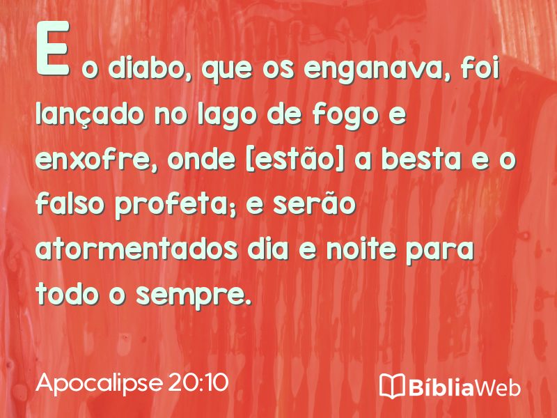 Apocalipse 20:10 em imagem para compartilhar