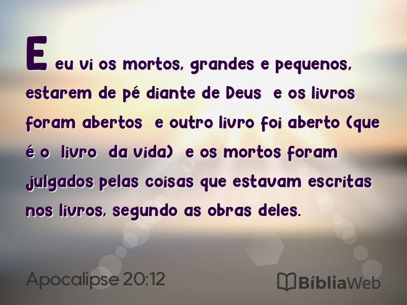 Apocalipse 20:12 em imagem para compartilhar