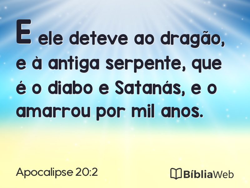 Apocalipse 20:2 em imagem para compartilhar