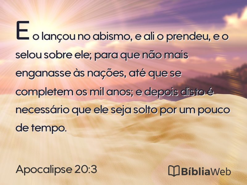 Apocalipse 20:3 em imagem para compartilhar