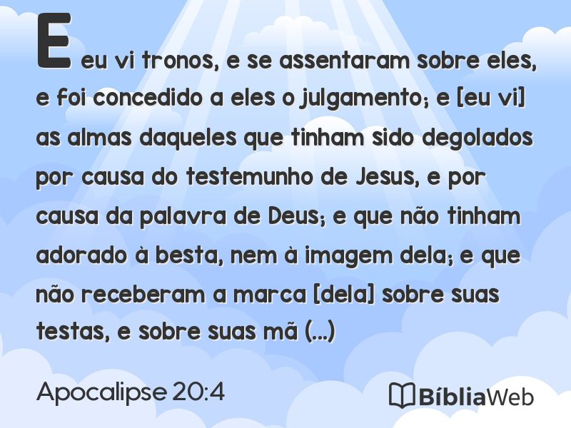 Apocalipse 20:4 em imagem para compartilhar